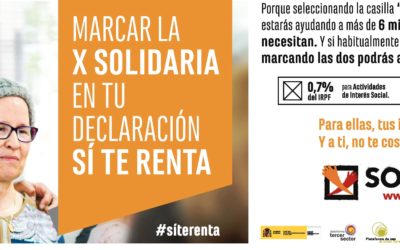 Marcando la “X Solidaria” estarás ayudando a mejorar la vida de casi 7 millones de personas que se encuentran en situación de vulnerabilidad.