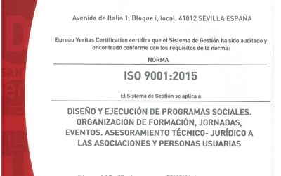 FEAFES ANDALUCÍA SALUD MENTAL certifica con éxito la calidad de sus procesos según la UNE 9000:2015