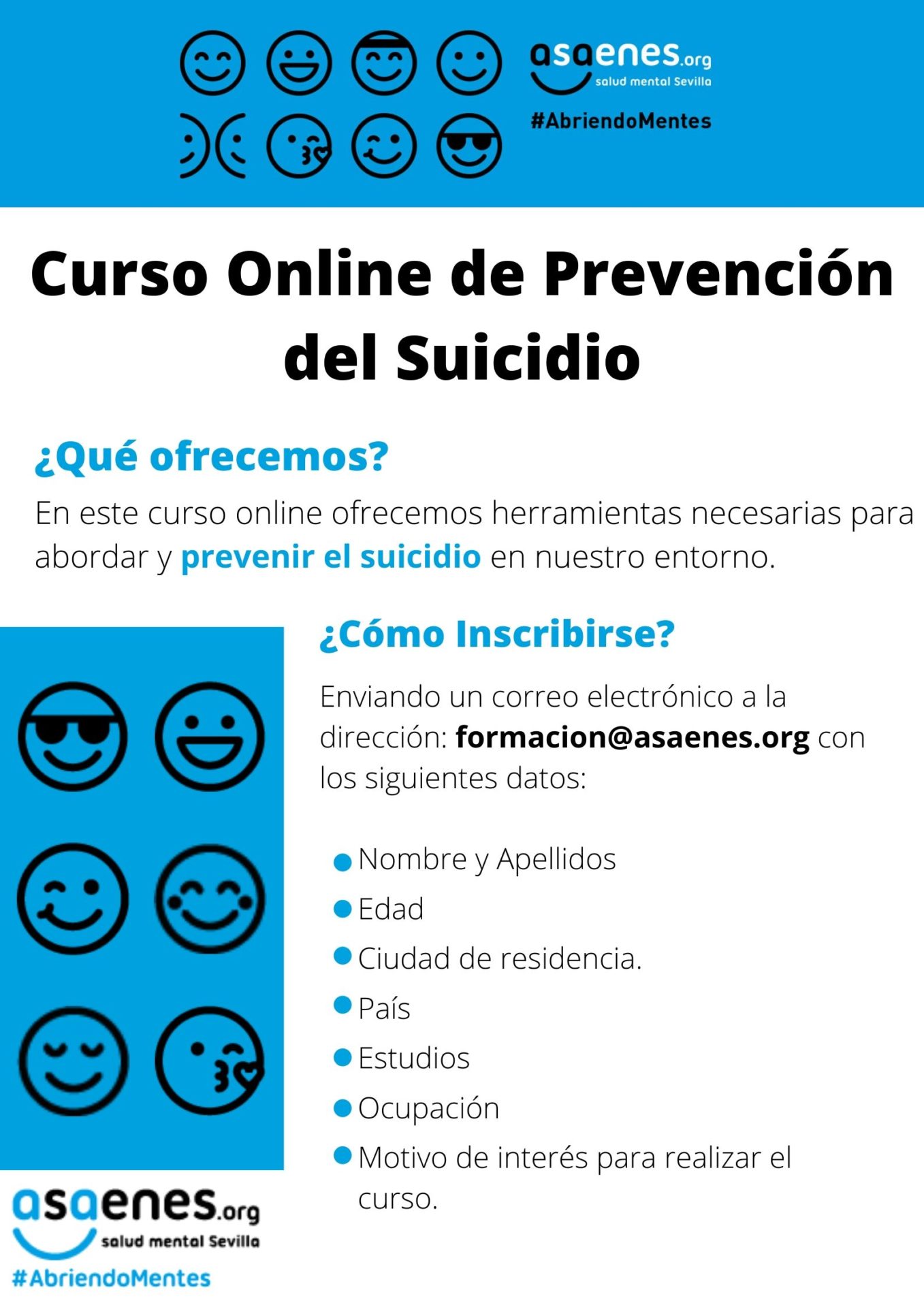 ASAENES pone en marcha un curso online sobre la prevención del suicidio ...