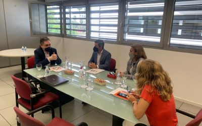 Presentamos la campaña de empleo “Trabajar sin máscaras. Emplear sin barreras” a Miguel Ángel Terrero, Gerente del  SAE de la Consejería de Empleo, Formación y Trabajo Autónomo de la Junta de Andalucía